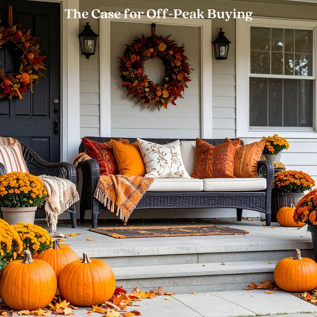 A porch with fall decor